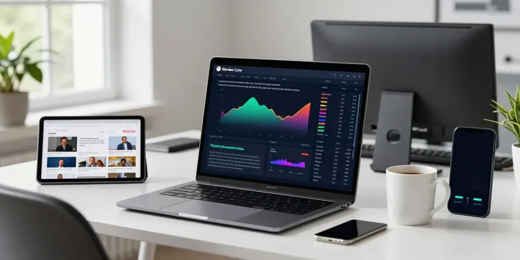Norden Core trading platform in a modern workspace illustrating user-friendly trading experience for beginners.